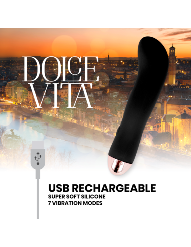 DOLCE VITA - RECHARGEABLE VIBRATOR TWO BLACK 7 SPEED