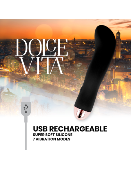 DOLCE VITA - RECHARGEABLE VIBRATOR TWO BLACK 7 SPEED