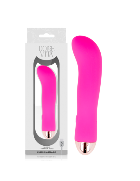 DOLCE VITA - RECHARGEABLE VIBRATOR TWO PINK 7 SPEEDS