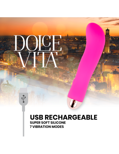 DOLCE VITA - RECHARGEABLE VIBRATOR TWO PINK 7 SPEEDS