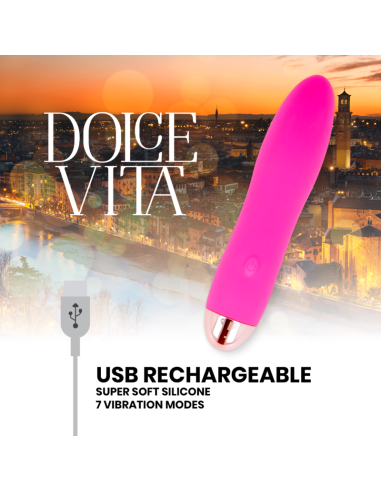 DOLCE VITA - RECHARGEABLE VIBRATOR FOUR PINK 7 SPEEDS