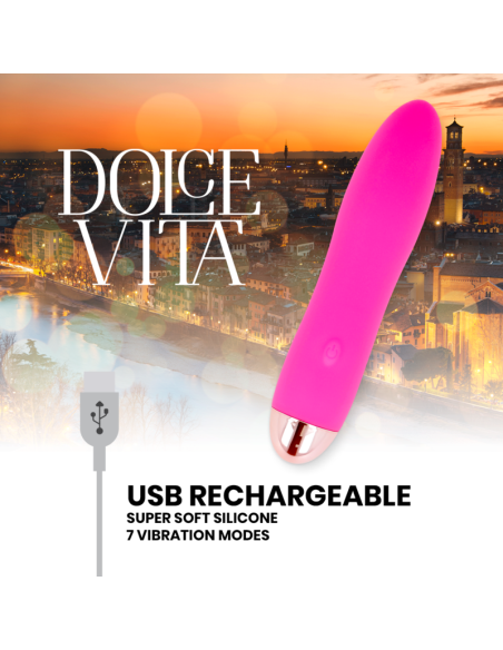 DOLCE VITA - RECHARGEABLE VIBRATOR FOUR PINK 7 SPEEDS