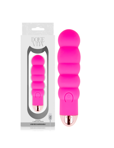 DOLCE VITA - RECHARGEABLE VIBRATOR SIX PINK 7 SPEEDS