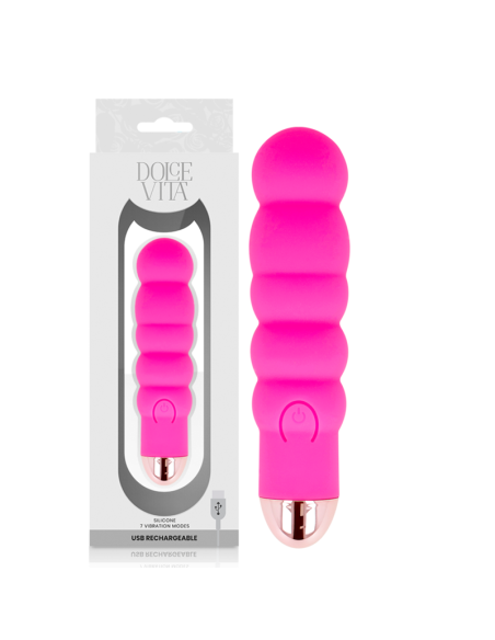 DOLCE VITA - RECHARGEABLE VIBRATOR SIX PINK 7 SPEEDS