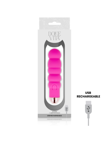DOLCE VITA - RECHARGEABLE VIBRATOR SIX PINK 7 SPEEDS