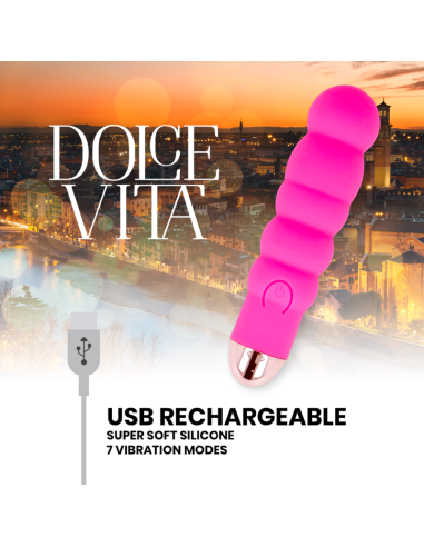 DOLCE VITA - ĮKRAUNAMAS VIBRUOJAMAS ŠEŠI ROŽINIAI, 7 GREIČIAI