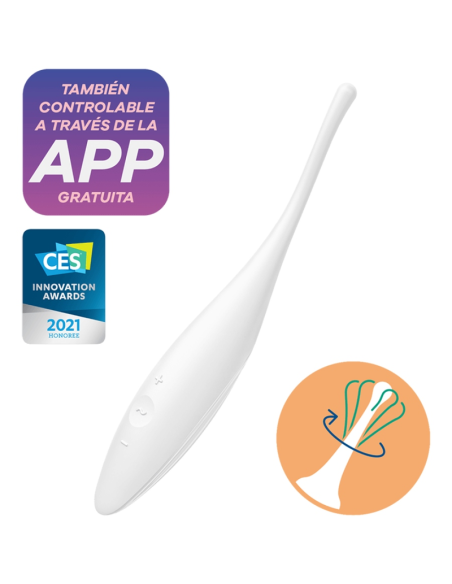 SATISFYER - SUKAMOSIOS DŽIAUGSMO KLITORIAUS VIBRATORIUS, BALTASIS