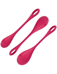 SATISFYER - YONI POWER 1 TRENIRUOČIŲ RINKINYS, RAUDONOS SPALVOS