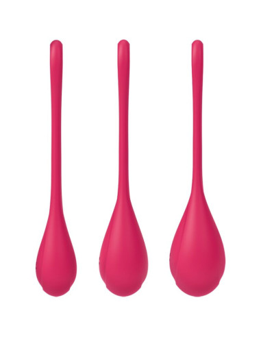 SATISFYER - YONI POWER 1 TRENIRUOČIŲ RINKINYS, RAUDONOS SPALVOS