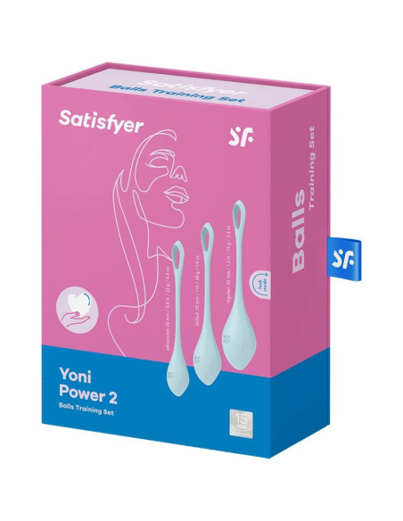 SATISFYER - YONI POWER 2 TRENIRUOČIŲ RINKINYS MĖLYNAS