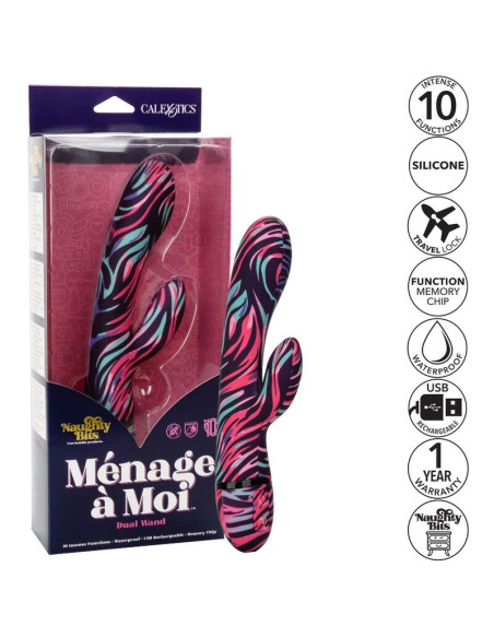 CALEXOTICS - MENAGE A MOI DVIGUBAS VIBRATORIUS LAZDELĖS STIPRUS