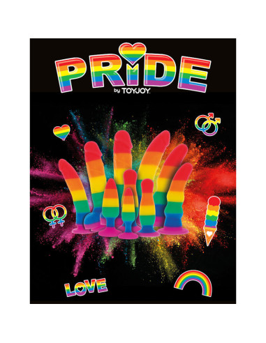 PRIDE - LGBT VĖLIAVOS DILDO BANGA 17 CM