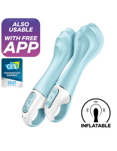 SATISFYER - AIR PUMP VIBRATOR 5 INFLATABLE G-SPOT VIBRATOR APP BLUE 2