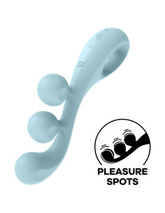 SATISFYER – TRI BALL 2 MULTI VIBRATORIUS ŽIEDAS, MĖLYNAS