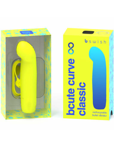 B SWISH - BCUTE CURVE INFINITE CLASSIC įkraunamas silikoninis vibratorius, geltonas