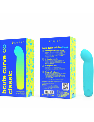 B SWISH - BCUTE CURVE INFINITE CLASSIC įkraunamas mėlynas silikoninis vibratorius