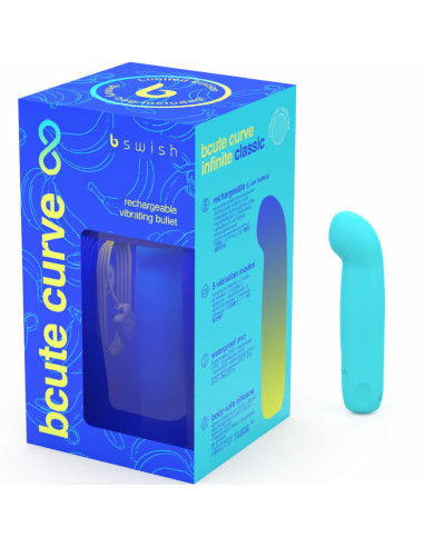 B SWISH - BCUTE CURVE INFINITE CLASSIC LIMITED EDITION BLUE SILICONE RECHARGEABLE VIBRATOR