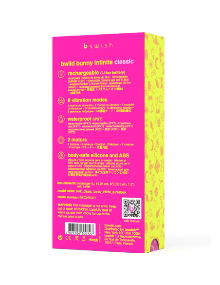 B SWISH - BWILD BUNNY INFINITE CLASSIC įkraunamas vibratorius rožinis silikonas