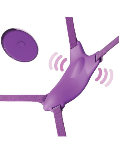 FANTASY FOR HER - BUTTERFLY HARNESS, VIBRATING RECHARGEABLE and REMOTE CONTROL PURPLE