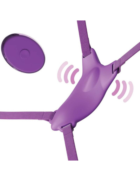FANTASY FOR HER - BUTTERFLY HARNESS, VIBRATING RECHARGEABLE and REMOTE CONTROL PURPLE