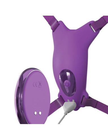 FANTASY FOR HER - BUTTERFLY HARNESS, VIBRATING RECHARGEABLE and REMOTE CONTROL PURPLE