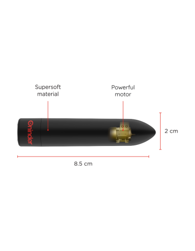 ONINDER - BERLIN BULLET VIBRACER BLACK 9 REŽIMAI 8,5 X 2 CM - NEMOKAMA PROGRAMĖLĖ