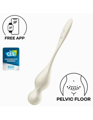 SATISFYER – „LOVE BIRDS“ VIBRUOJAMIEJI KEGELIO KAMUOLIAI, BALTI
