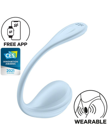 SATISFYER – „SMOOTH PETAL“ G TAŠKO STIMULIATORIUS, MĖLYNAS, NEMOKAMA PROGRAMĖLĖ