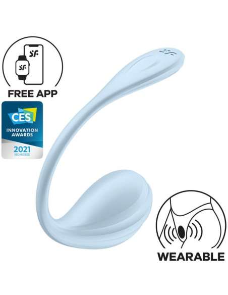 SATISFYER – „SMOOTH PETAL“ G TAŠKO STIMULIATORIUS, MĖLYNAS, NEMOKAMA PROGRAMĖLĖ