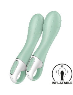 SATISFYER - PRIPUČIAMAS VIBRUOJAMAS SU POMPOS VONIUMI, 3 G TAŠKAIS, MĖTOS SPALVOS 2
