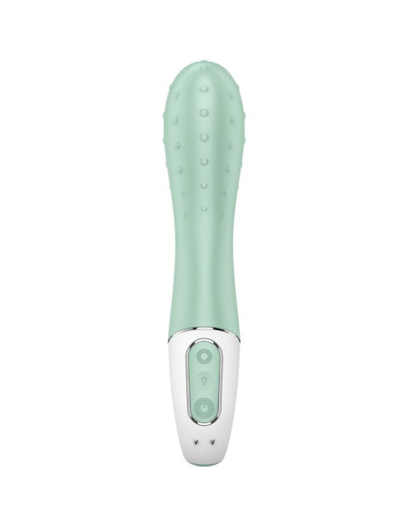 SATISFYER - PRIPUČIAMAS VIBRUOJAMAS SU POMPOS VONIUMI, 3 G TAŠKAIS, MĖTOS SPALVOS