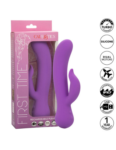 CALEXOTICS - PIRMO KARTO VIBRATORIUS PLEASER, ĮKRAUNAMAS, VIOLETINIS