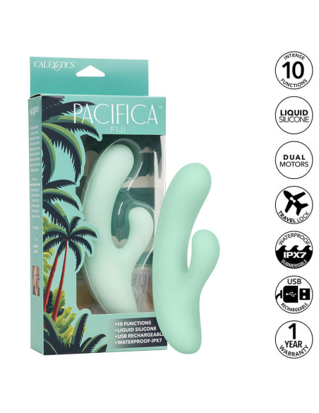 CALEXOTICS - PACIFICA FIJI VIBRATORIUS IR G TAŠKO STIMULIATORIUS 10 VIBRACIJOS AQUA