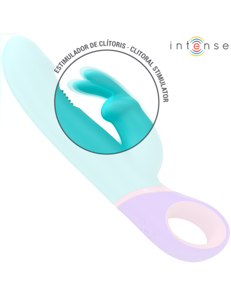 INTENSE - MONICA RABBIT VIBRATOR WITH ROTATING G-SPOT STIMULATOR BLUE
