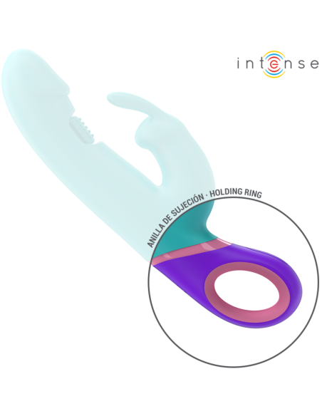 INTENSE - MONICA RABBIT VIBRATOR WITH ROTATING G-SPOT STIMULATOR BLUE