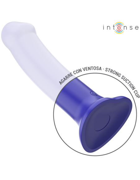 INTENSE - VICTORIA VIBRATORIUS SU SIURBTUKU, 10 VIBRAVIMŲ, TAMSI MĖLYNAS, NUOTOLINIO VALDYMO VALDYMAS