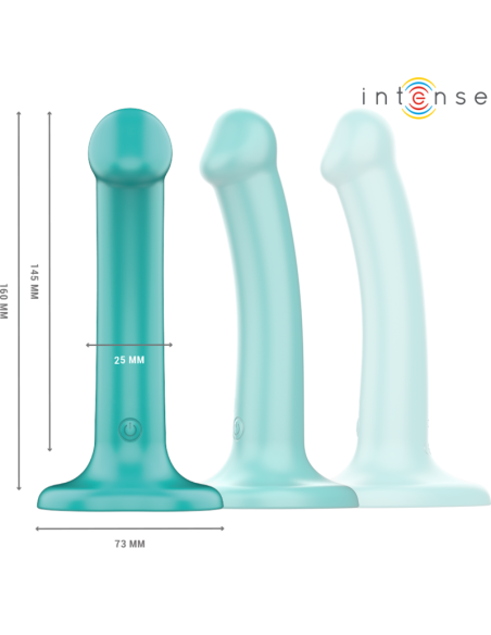 INTENSE - KATIE VIBRATOR WITH SUCTION CUP 10 VIBRATIONS BLUE REMOTE CONTROL