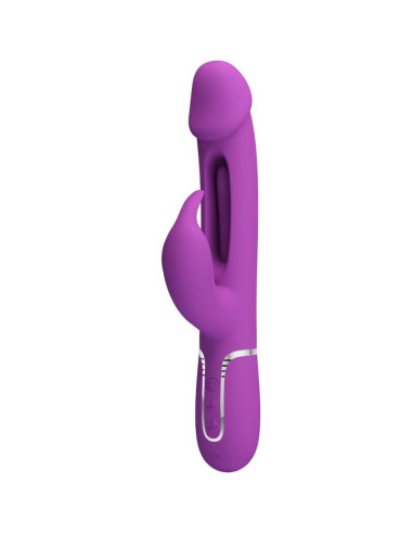 PRETTY LOVE - KAMPAS 3 IN 1 MULTIFUNCTION RABBIT VIBRATOR PURPLE