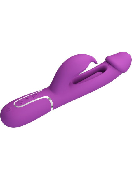 PRETTY LOVE - KAMPAS 3 IN 1 DAUGIAFUNKCINIS SU KLITORIAUS MASAŽUOKLIU VIOLETINIS