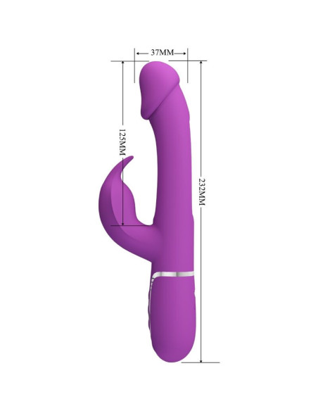 PRETTY LOVE - KAMPAS 3 IN 1 MULTIFUNCTION RABBIT VIBRATOR PURPLE