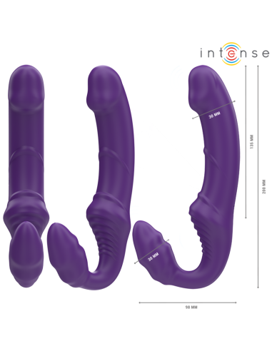 INTENSE - JILL DOUBLE VIBRATOR 20 CM PURPLE REMOTE CONTROL
