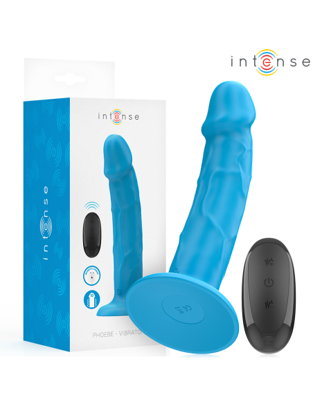 INTENSE - PHOEBE REALISTINIS VIBRATORIUS 10 VIBRAVIMŲ MĖLYNAS NUOTOLINIO VALDYMO VALDYMAS
