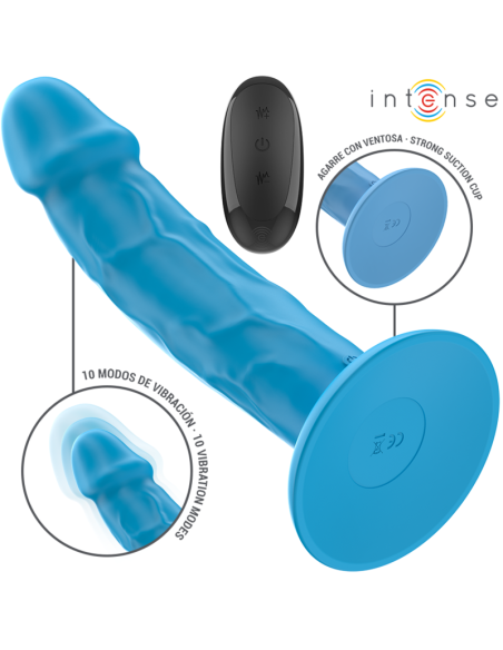 INTENSE - PHOEBE REALISTINIS VIBRATORIUS 10 VIBRAVIMŲ MĖLYNAS NUOTOLINIO VALDYMO VALDYMAS