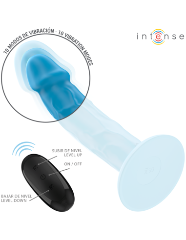 INTENSE - PHOEBE REALISTINIS VIBRATORIUS 10 VIBRAVIMŲ MĖLYNAS NUOTOLINIO VALDYMO VALDYMAS