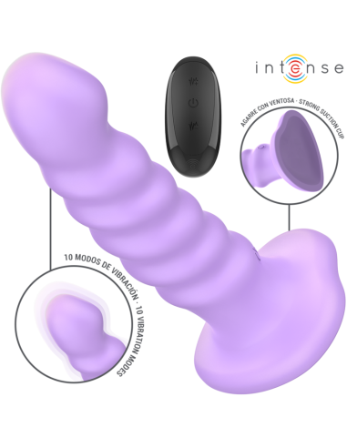 INTENSE - BRENDA VIBRATOR SIZE M SPIRAL DESIGN 10 VIBRATIONS PURPLE REMOTE CONTROL