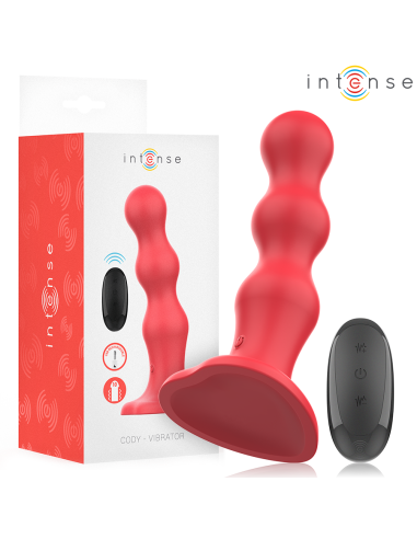INTENSE - CODY VIBRATOR WITH SUCTION CUP RED REMOTE CONTROL