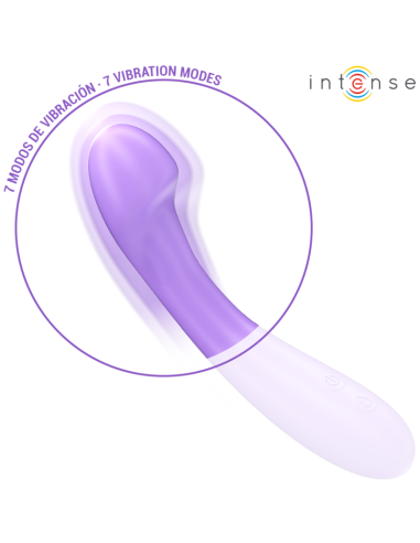 INTENSE - BECKY VIBRUOJAMAS 19 CM ŠILDOMAS 7 VIBRACIJOS VIOLETINIS