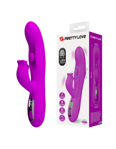 PRETTY LOVE - YALANDA RABBIT OSCILLATING VIBRATOR WITH LED DISPLAY PURPLE