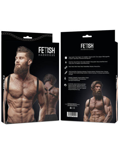 FETISH SUBMISSIVE ATTITUDE - MENS ECO-LEATHER BACK HARNESS