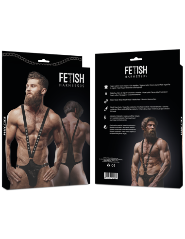 FETISH SUBMISSIVE ATTITUDE - MENS V-SHAPED ECO-LEATHER HARNESS
